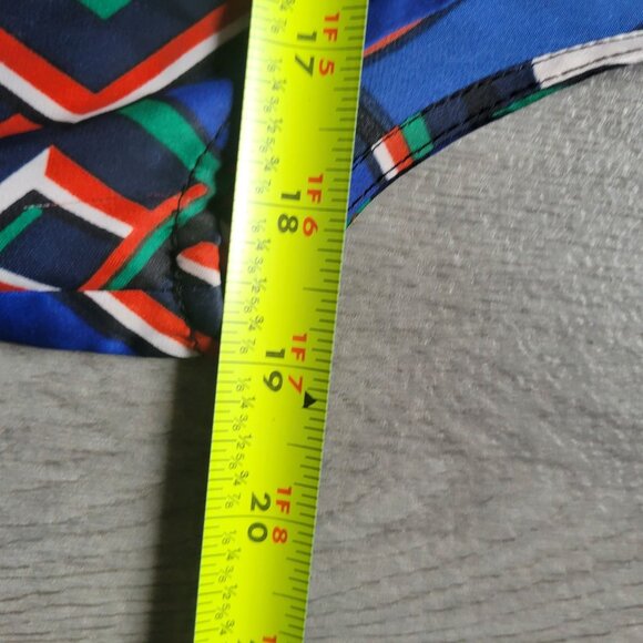 Nine West Sleeveless Diamond Geometric Print Blouse Top M Polyester Womens Multi - Picture 8 of 8